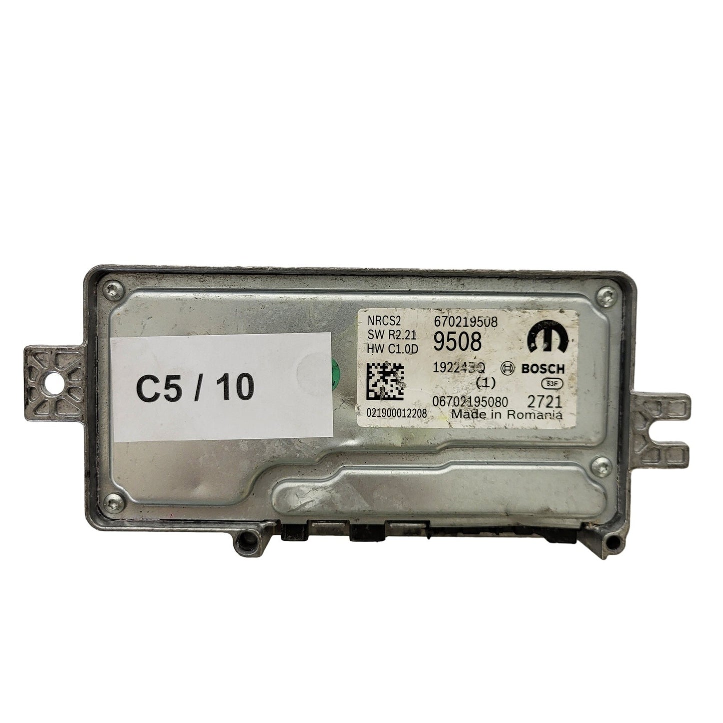 FIAT ALFA MODULE ECU / NRCS2 / 670219508 / 19224BQ / SW R2.21 / HW C1.0D / BOSCH