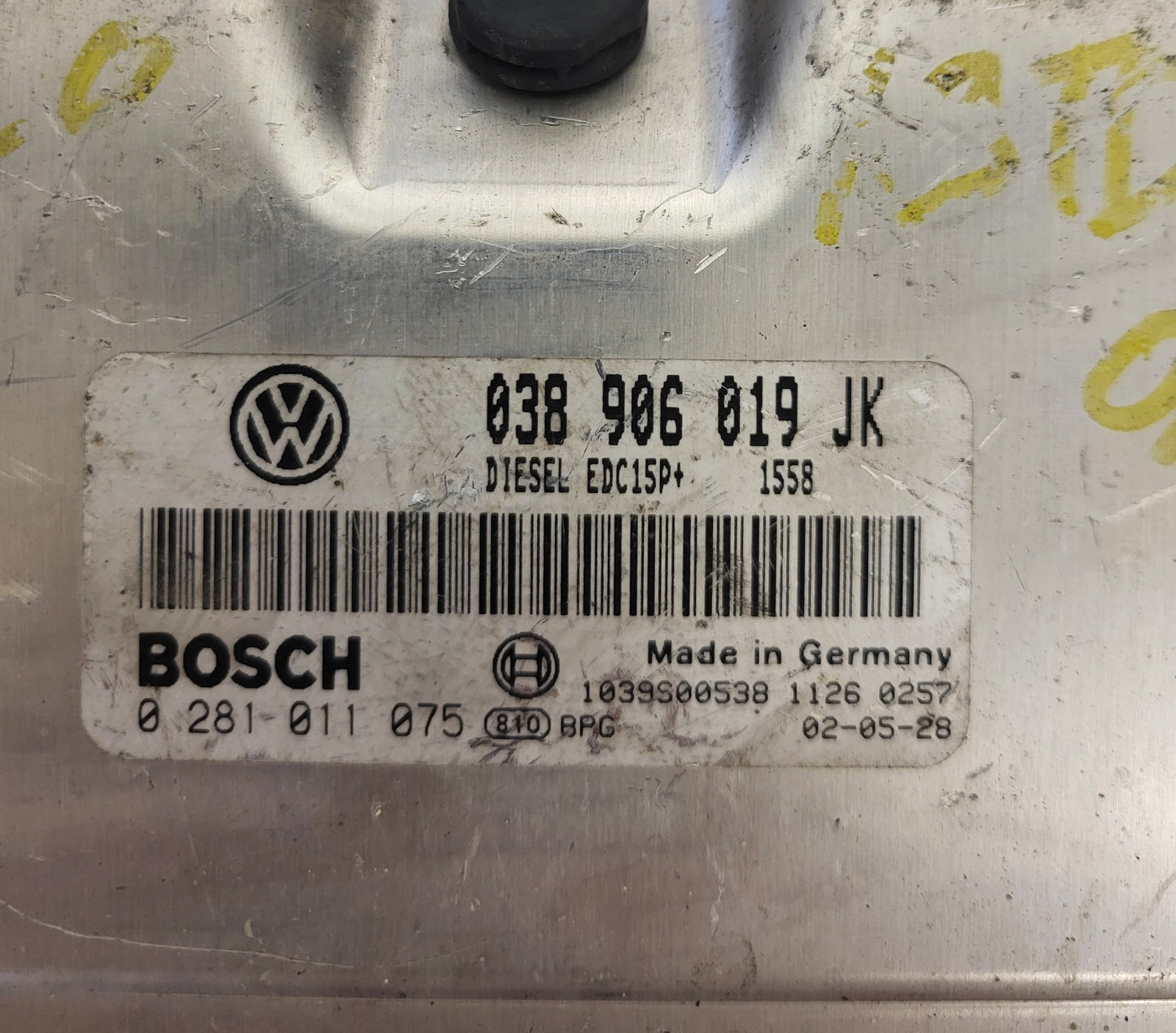 VW POLO ECU / 038906019JK / 0281011075 / EDC15P+ / BOSCH