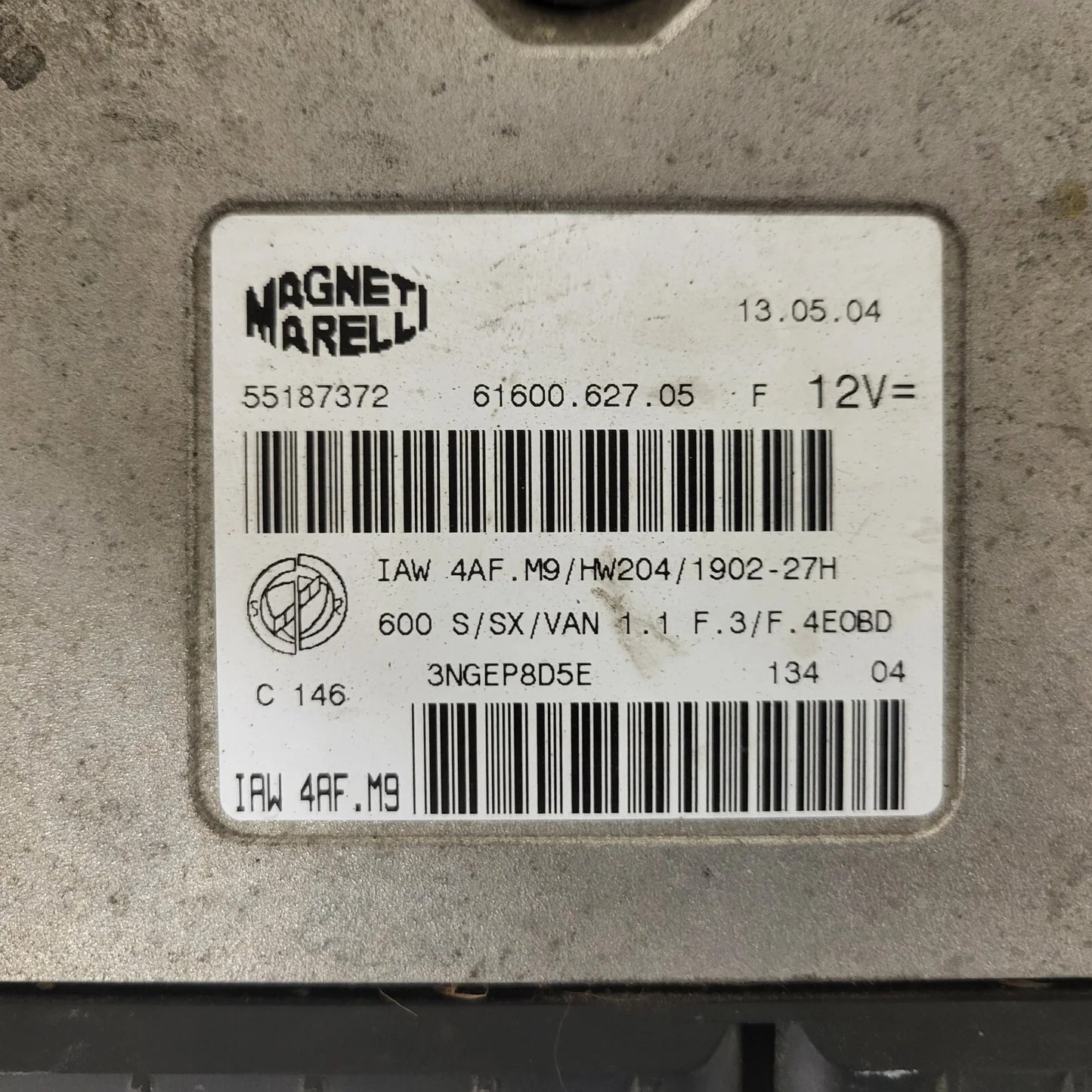 Fiat Seicento 600 ECU / 55187372 / IAW 4AF.M9 / 61600.627.05 / MAGNETI MARELLI