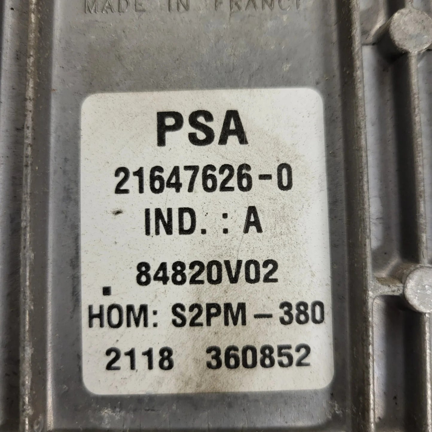 PEUGEOT CITROEN ECU / 9646573080 / 9644674980 / 84820V02 / HOMS2000-1 / SAGEM