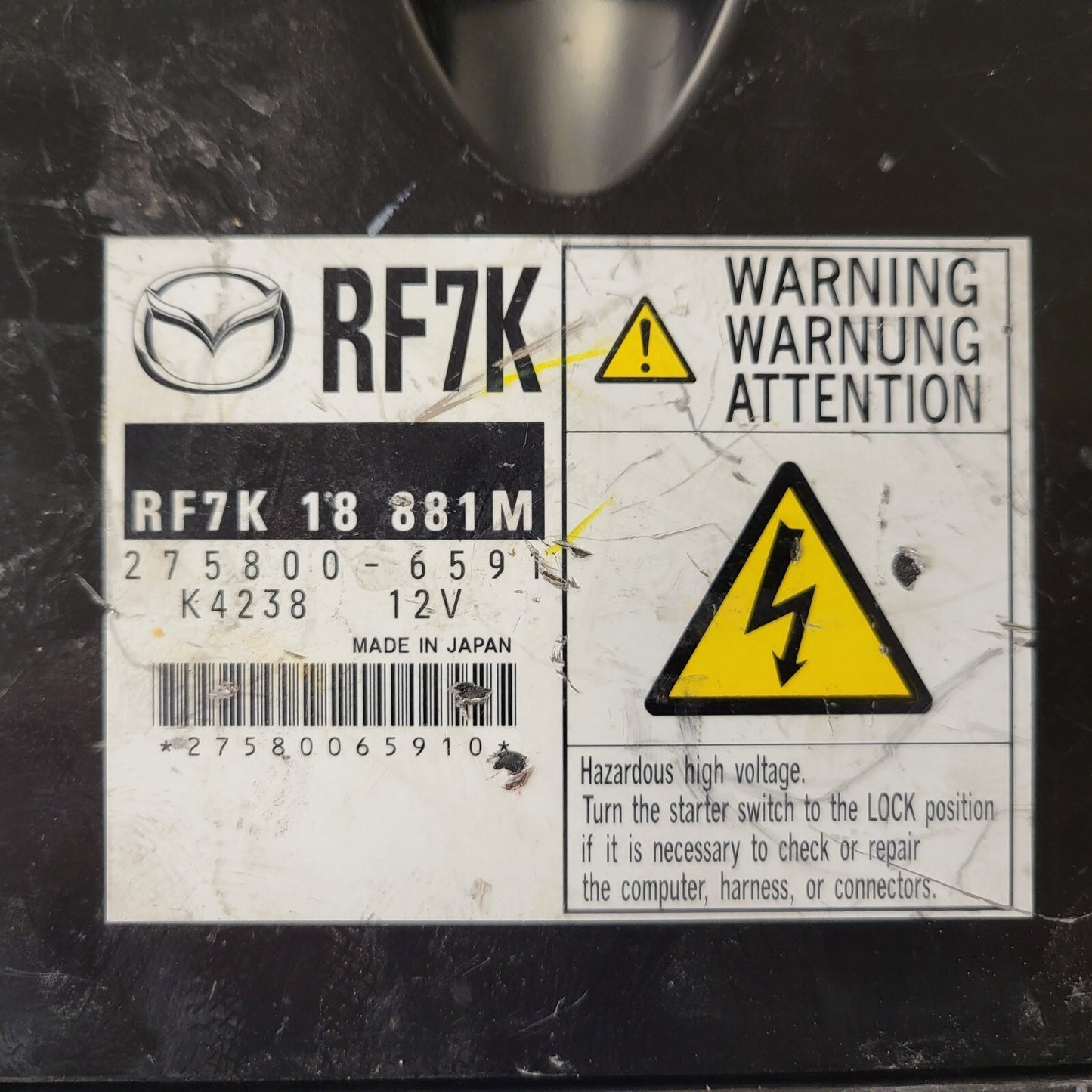 MAZDA ECU / RF7K 18 881M / 275800-6591 / 2758006591 / RF7K18881M / RF7K /