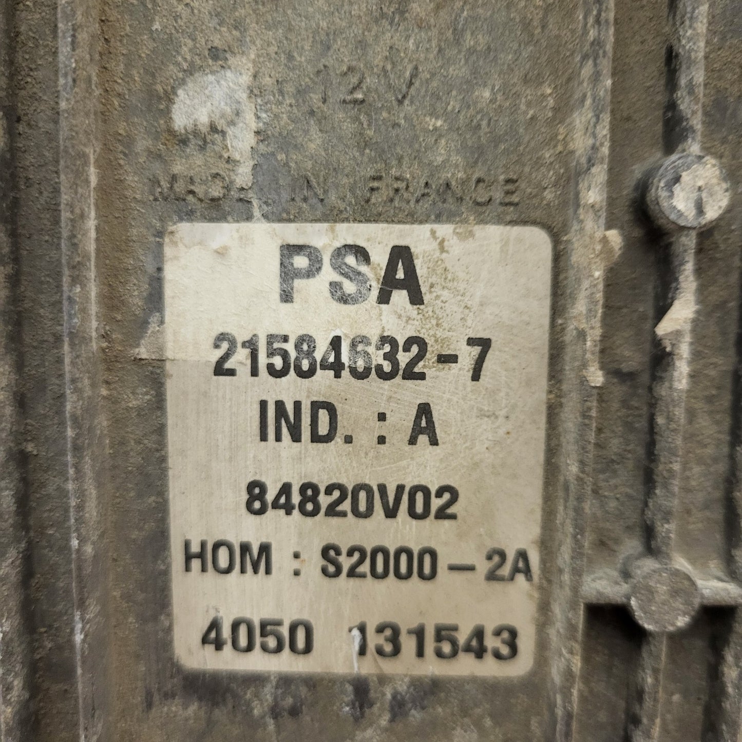 PEUGEOT 206 ECU / 9652202780 / 9644625680 / S2000-2A / 21584632-7 / SAGEM