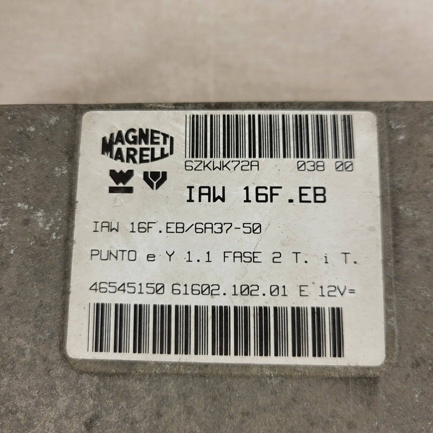 FIAT PUNTO LANCIA Y ECU / IAW 16F.EB / 46545150 / 61602.102.01 / MAGNETI MARELLI