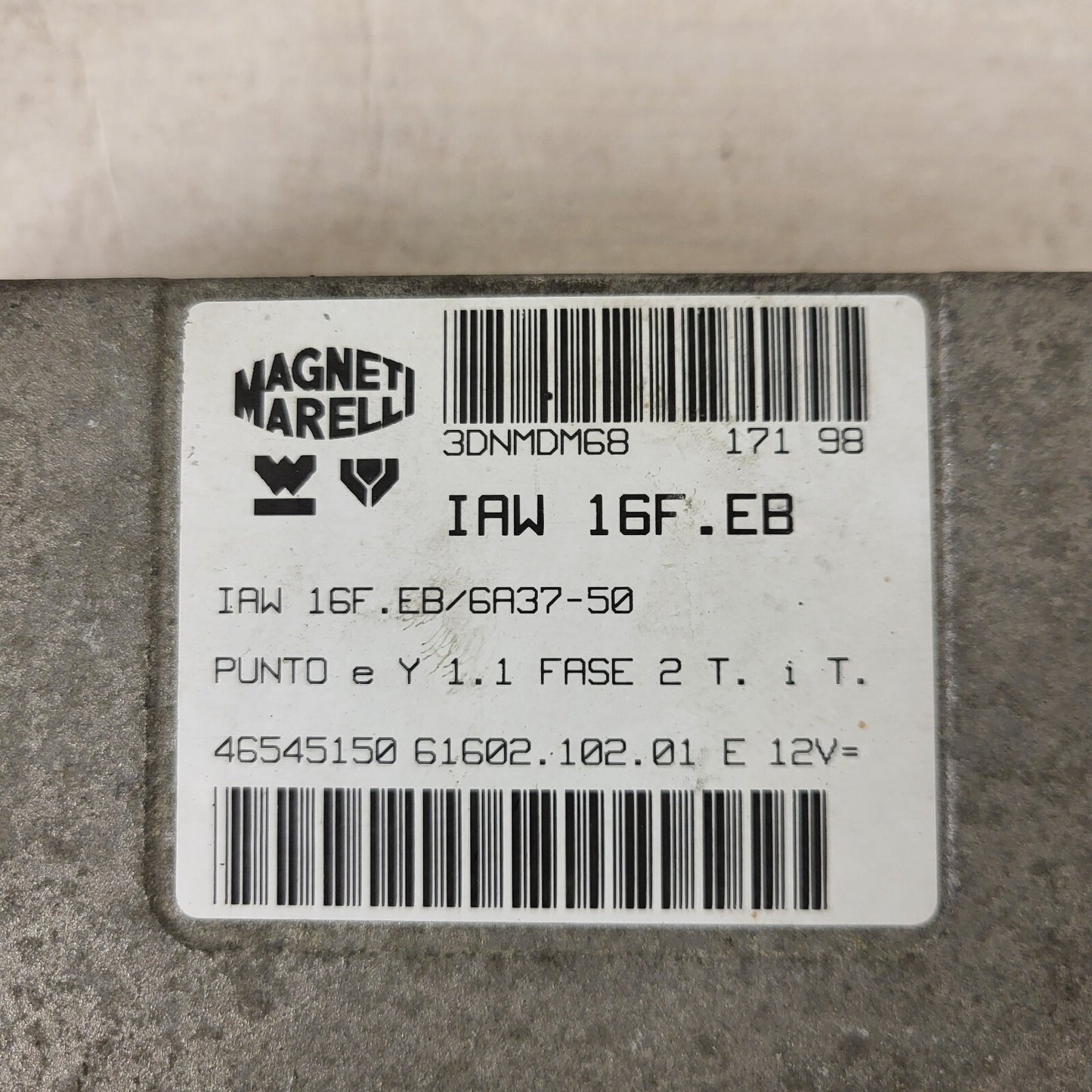 FIAT PUNTO LANCIA Y ECU / IAW 16F.EB / 46545150 / 61602.102.01 / MAGNETI MARELLI