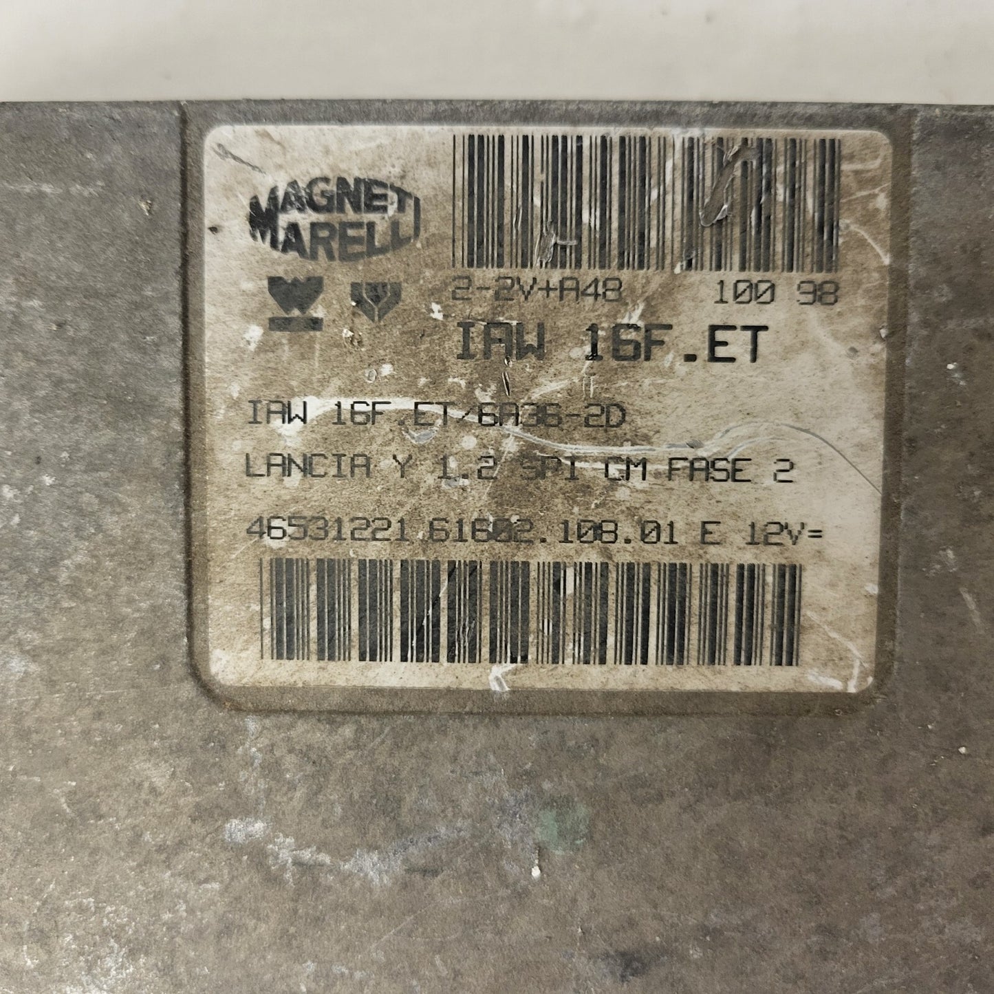 LANCIA Y 1.2 ECU / IAW 16F.ET / 46531221 / 61602.108.01 MAGNETI MARELLI