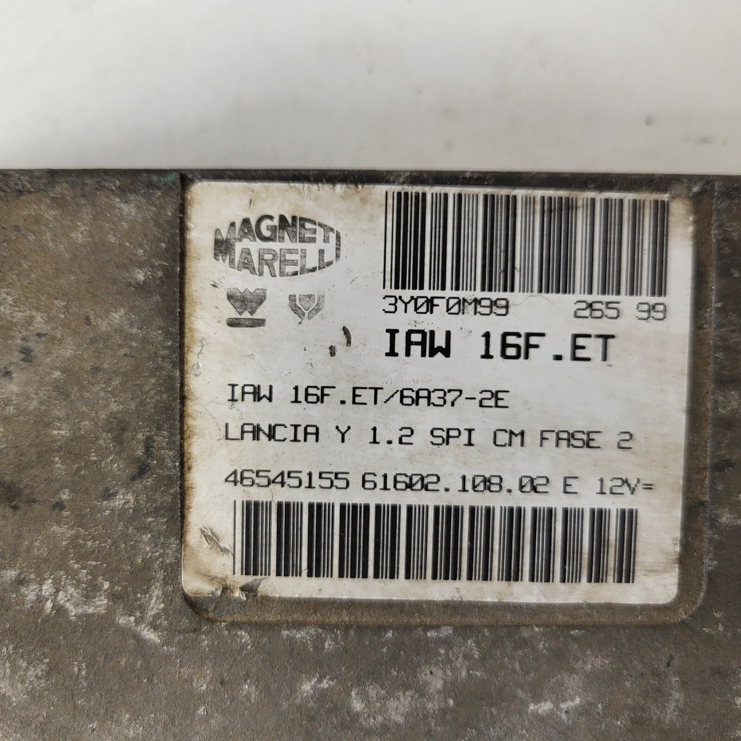LANCIA Y 1.2 ECU / IAW 16F.ET / 46545155 /61602.108.02 / MAGNETI MARELLI