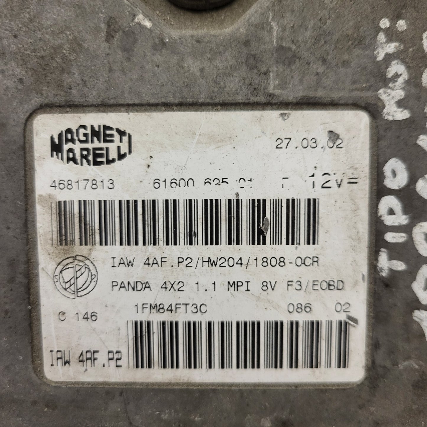 FIAT PANDA 1.1 ECU / 46817813 / IAW 4AF.P2 / 61600.625.01 / MAGNETI MARELLI