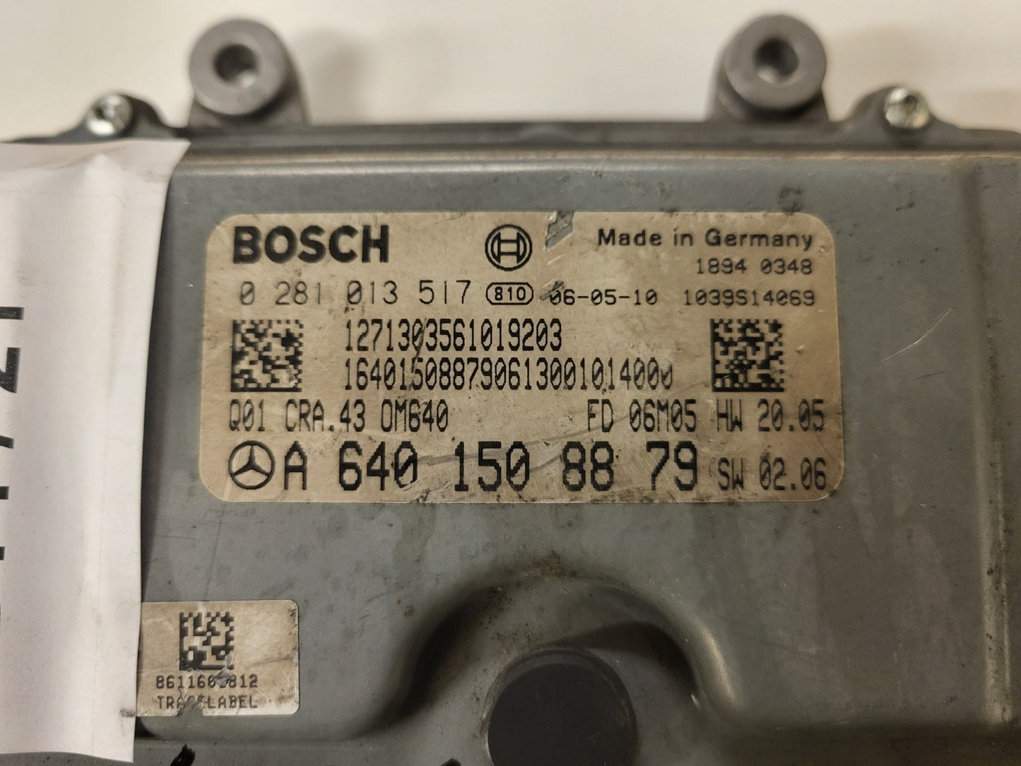 MERCEDES W169 W245 ECU / 0281013517 / A6401508879 / CRA.43 / OM640 / BOSCH