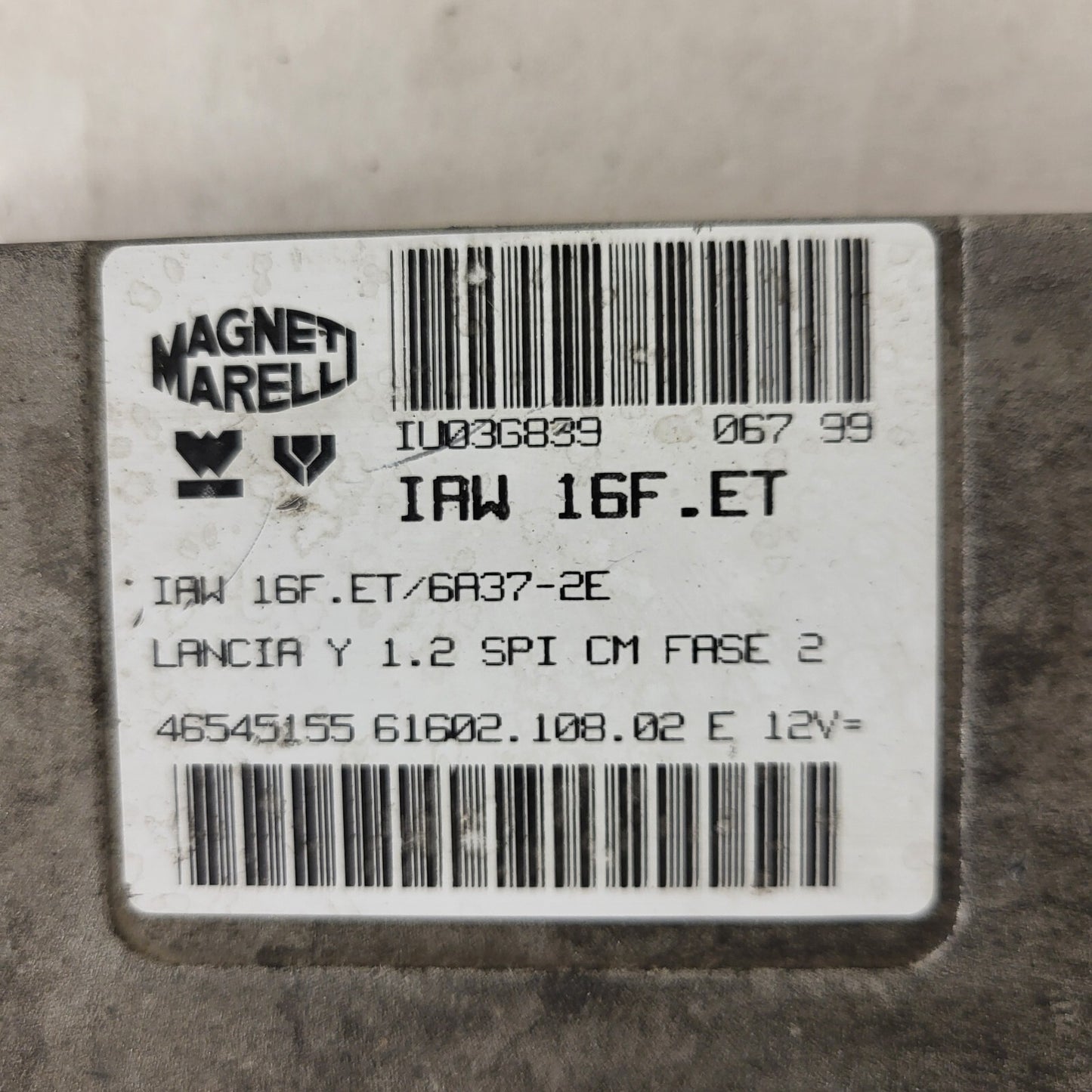 LANCIA Y 1.2 ECU / IAW 16F.ET / 46545155 /61602.108.02 / MAGNETI MARELLI