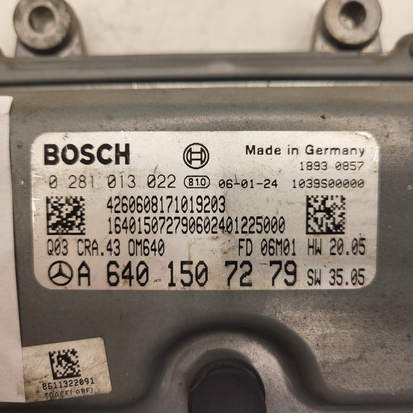 Mercedes a W169 ECU / 0281013022 / A6401507279 / CRA.43 / BOSCH