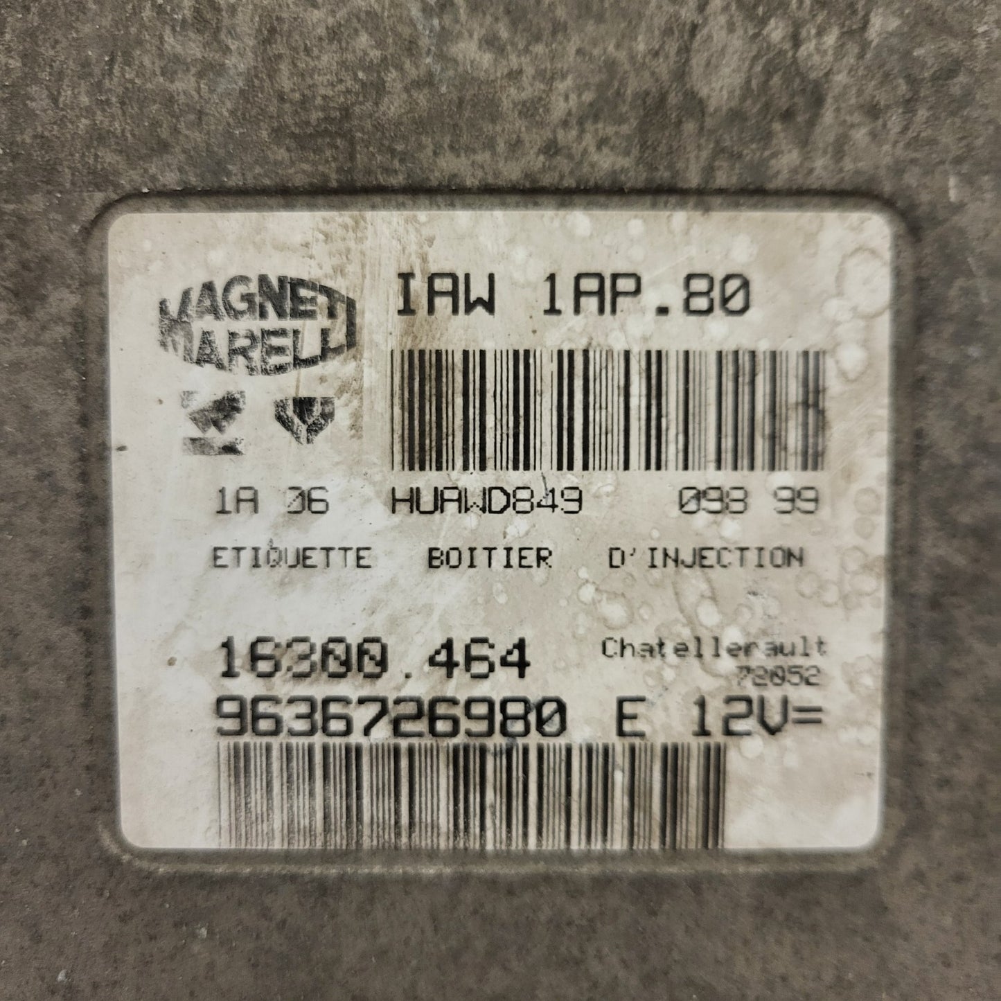 PEUGEOT 206 ECU ECU / IAW 1AP.80 / 9636726980 / MAGNETI MARELLI