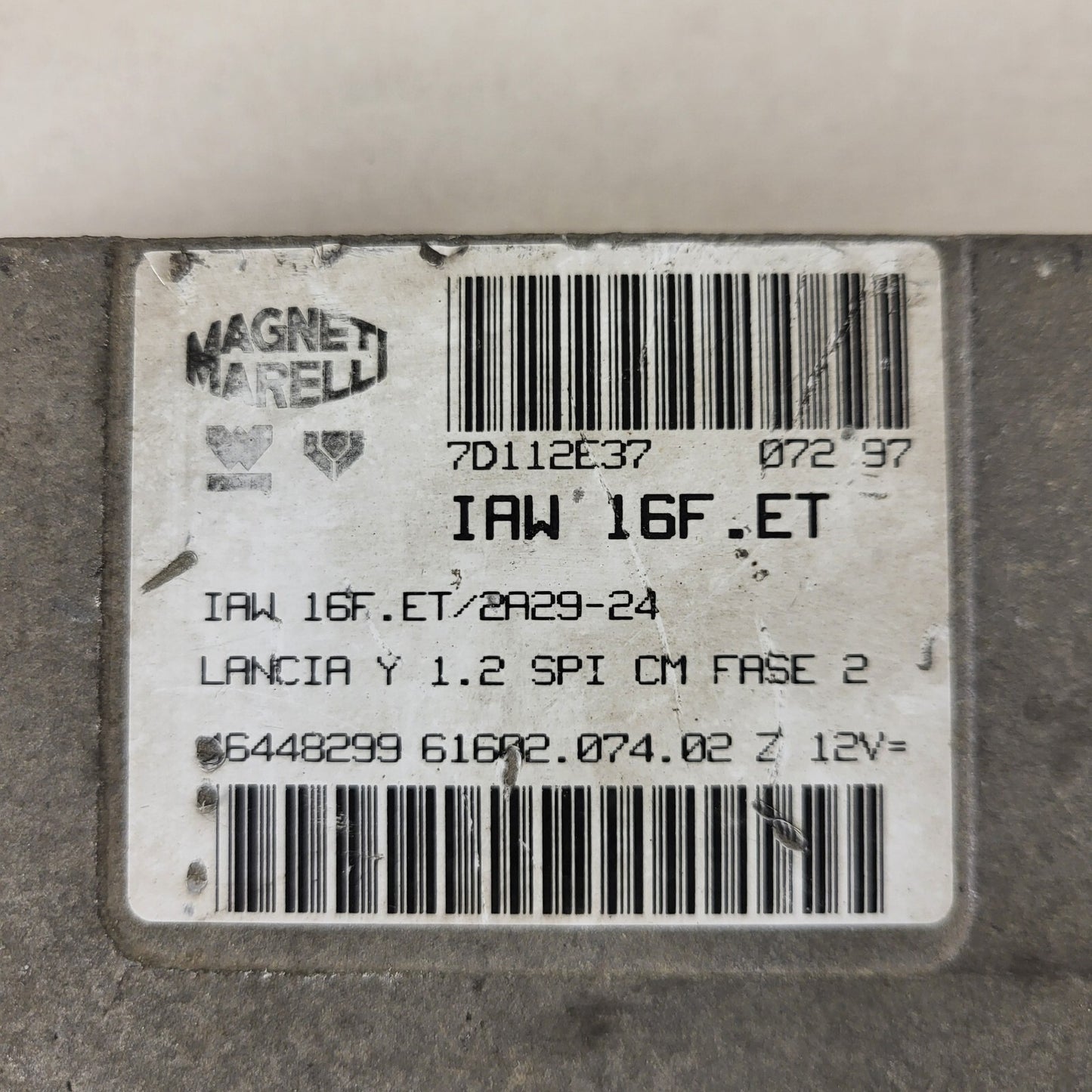 LANCIA Y 1.2 ECU / IAW 16F.ET / 46448299 / 61602.074.02 / MAGNETI MARELLI