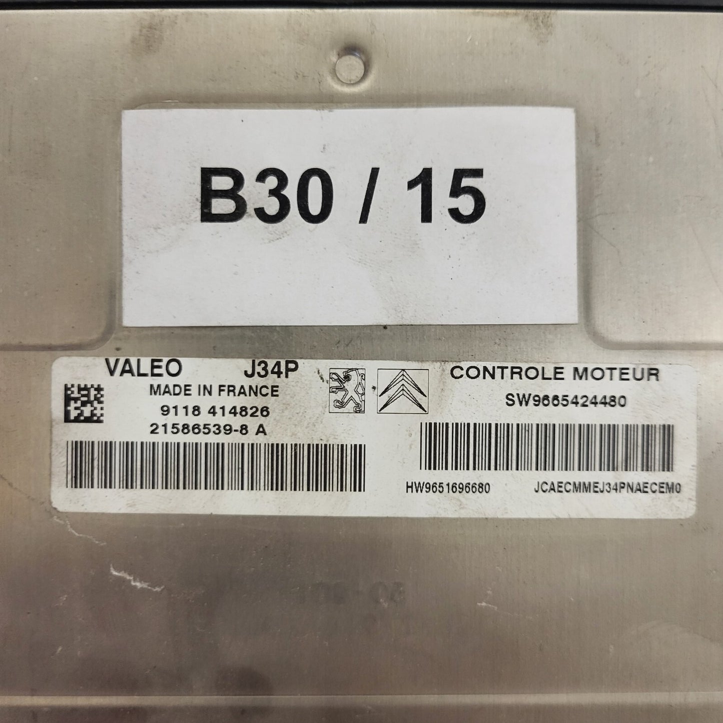 CITROEN C3 ECU / J34P / 21586539-8 / 21586539-8A / 9665424480 / 9651696680 / VAL