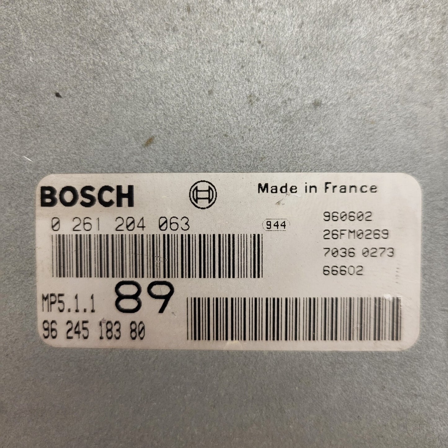 Peugeot CITROEN ECU / 0261204063 / 9624518380 / MP5.1.1 / BOSCH