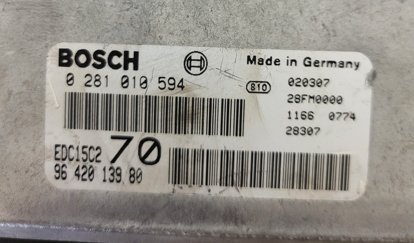 PEUGEOT CITROEN ECU / 0281010594 / 9642013980 / EDC15C2 / BOSCH
