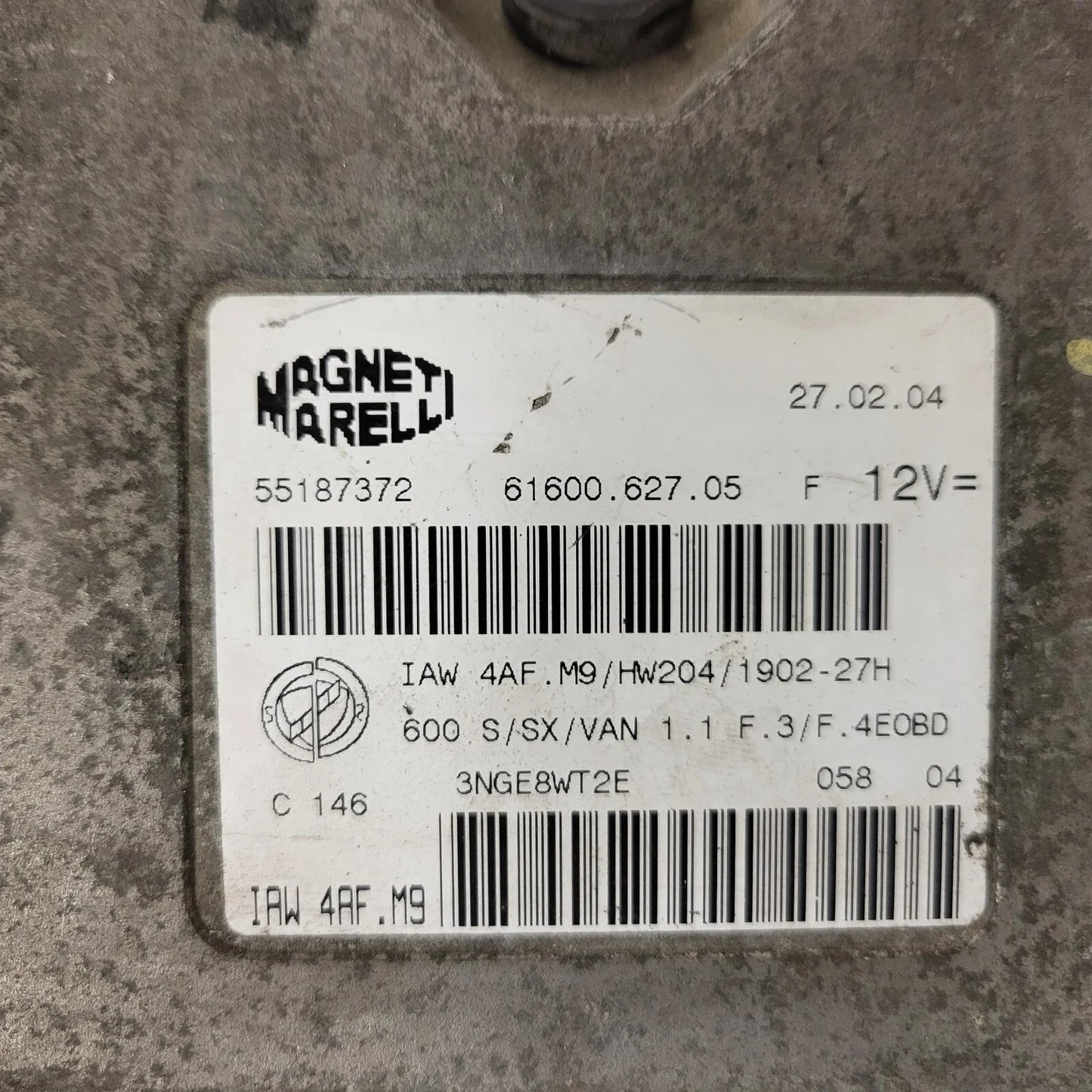 Fiat Seicento 600 ECU / 55187372 / IAW 4AF.M9 / 61600.627.05 / MAGNETI MARELLI