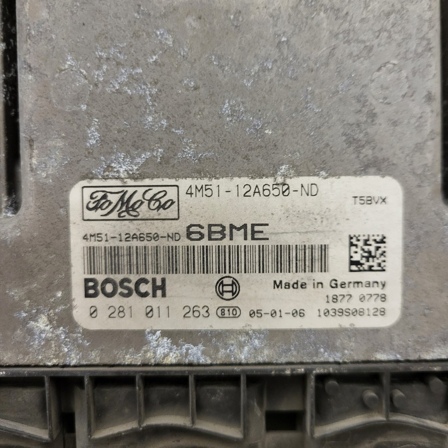 FORD FOCUS CMAX ECU / 0281011263 / 4M51-12A650-ND / 6BME / 4M5112A650ND / BOSCH