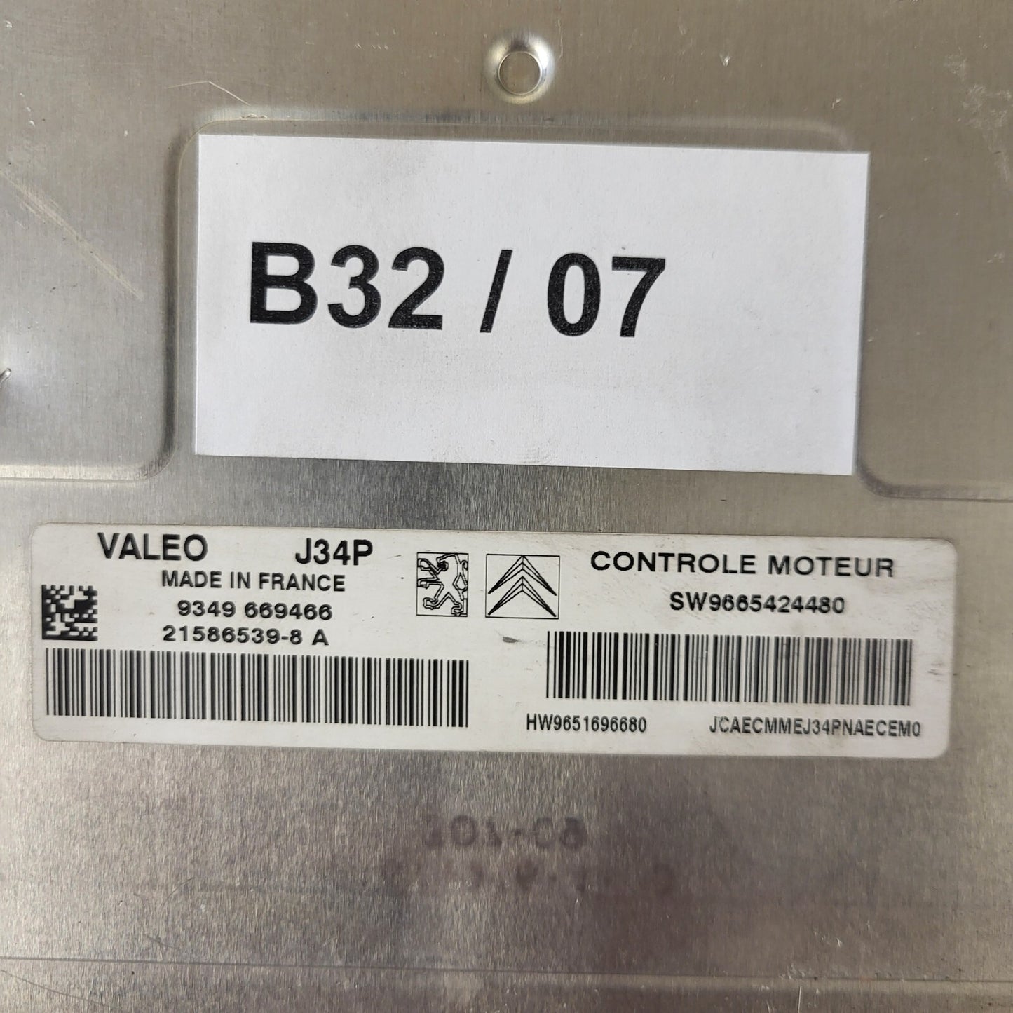 CITROEN C3 ECU / J34P / 21586539-8 / 21586539-8A / 9665424480 / 9651696680 / VAL