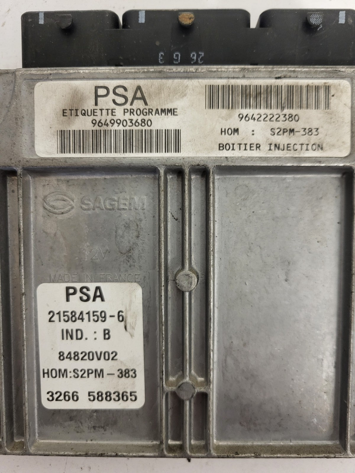CITROEN C3 ECU / 21584159-6 / 9649903680 / 9642222380 / S2PM-383 / SAGEM