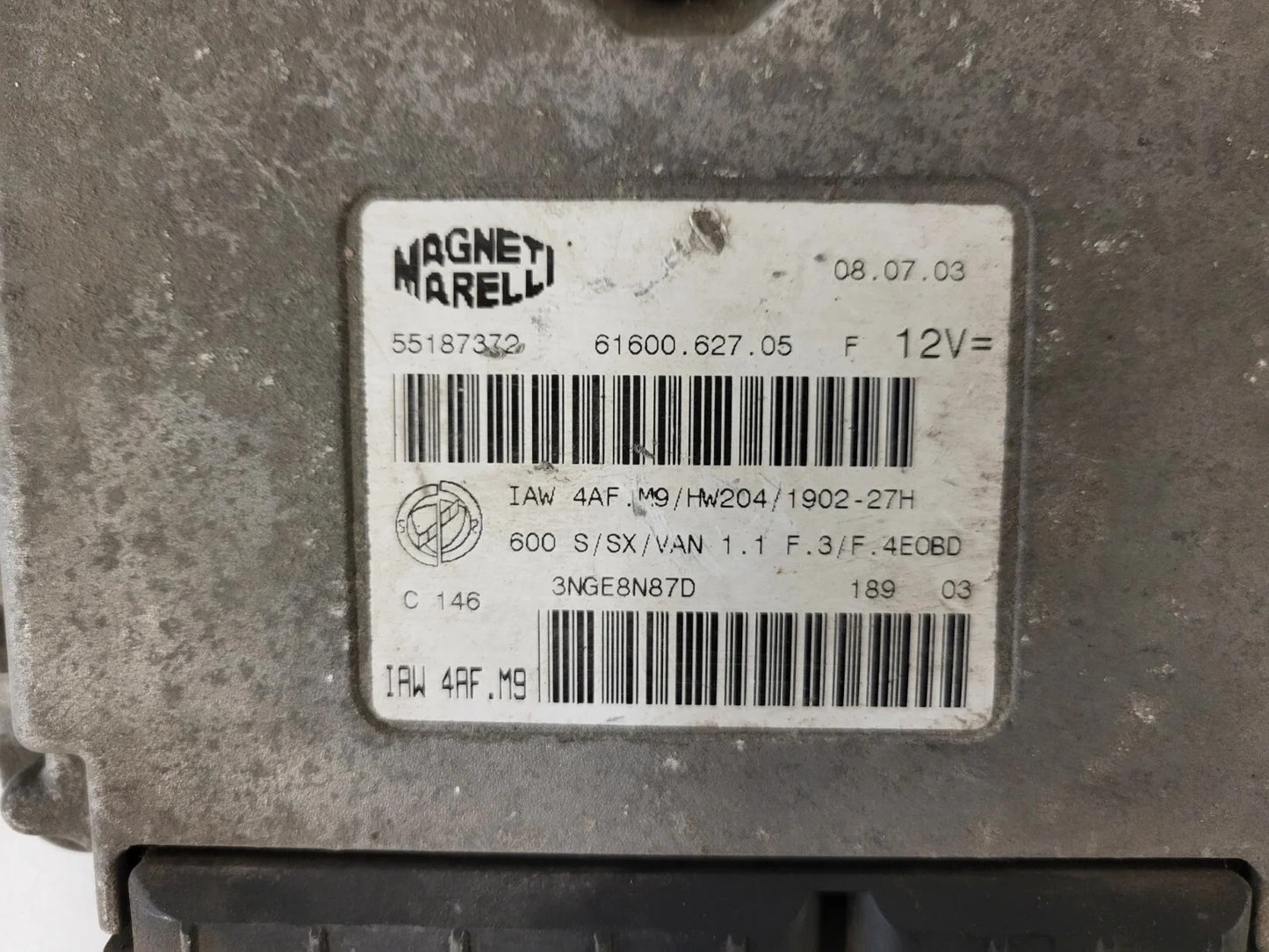 Fiat Seicento 600 ECU / 55187372 / IAW 4AF.M9 / 61600.627.05 / MAGNETI MARELLI