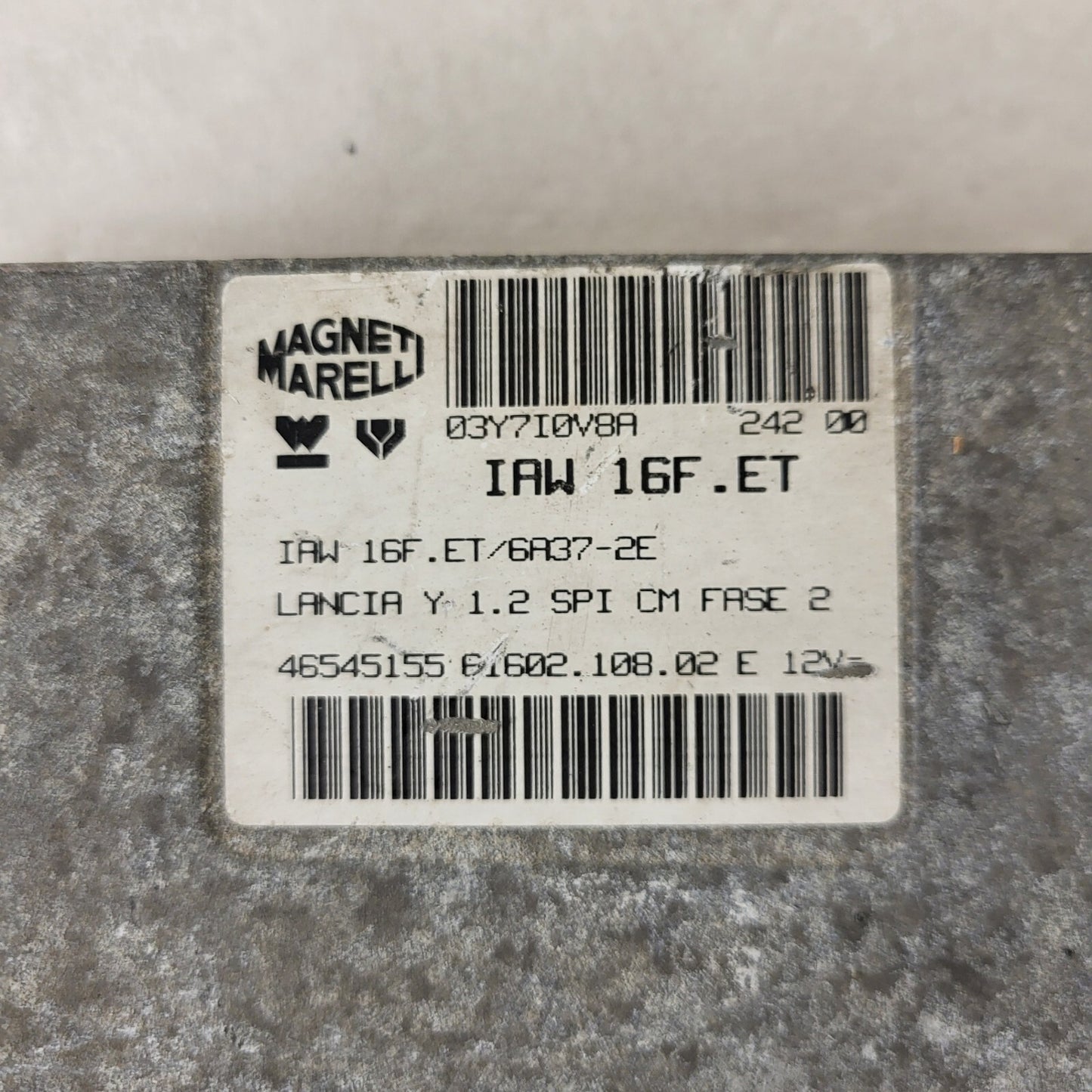 LANCIA Y 1.2 ECU / IAW 16F.ET / 46545155 /61602.108.02 / MAGNETI MARELLI