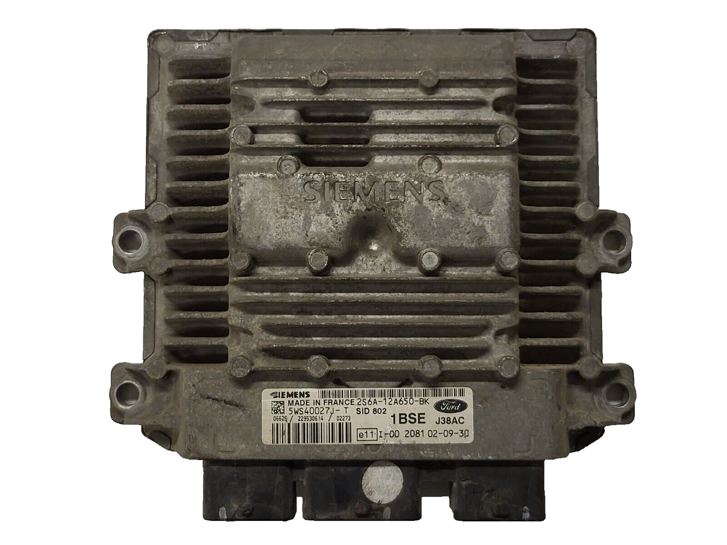 FORD FIESTA ECU / 2S6A-12A650-BK / 5WS40027J-T / SID802 / 1BSE/ J38AC / SIEMENS