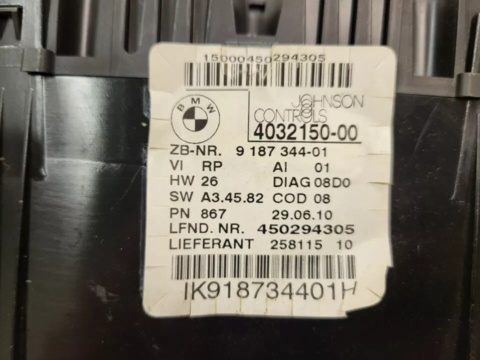BMW DIESEL E90 E84 QUADRO STRUMENTI CONTACHILOMETRI TACHIMETRO 9187344-01