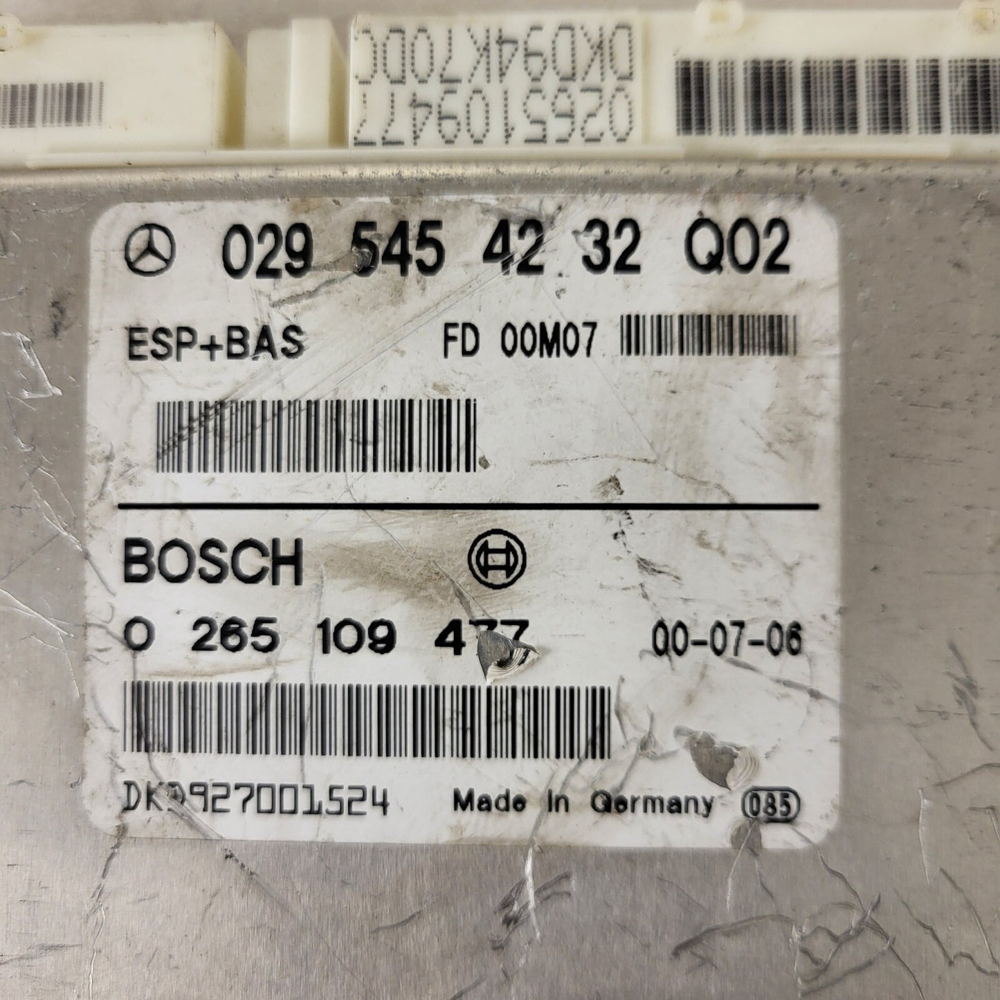 Mercedes A-Class W168 ESP ECU / 0295454232 Q02 / 0265109477 / BOSCH