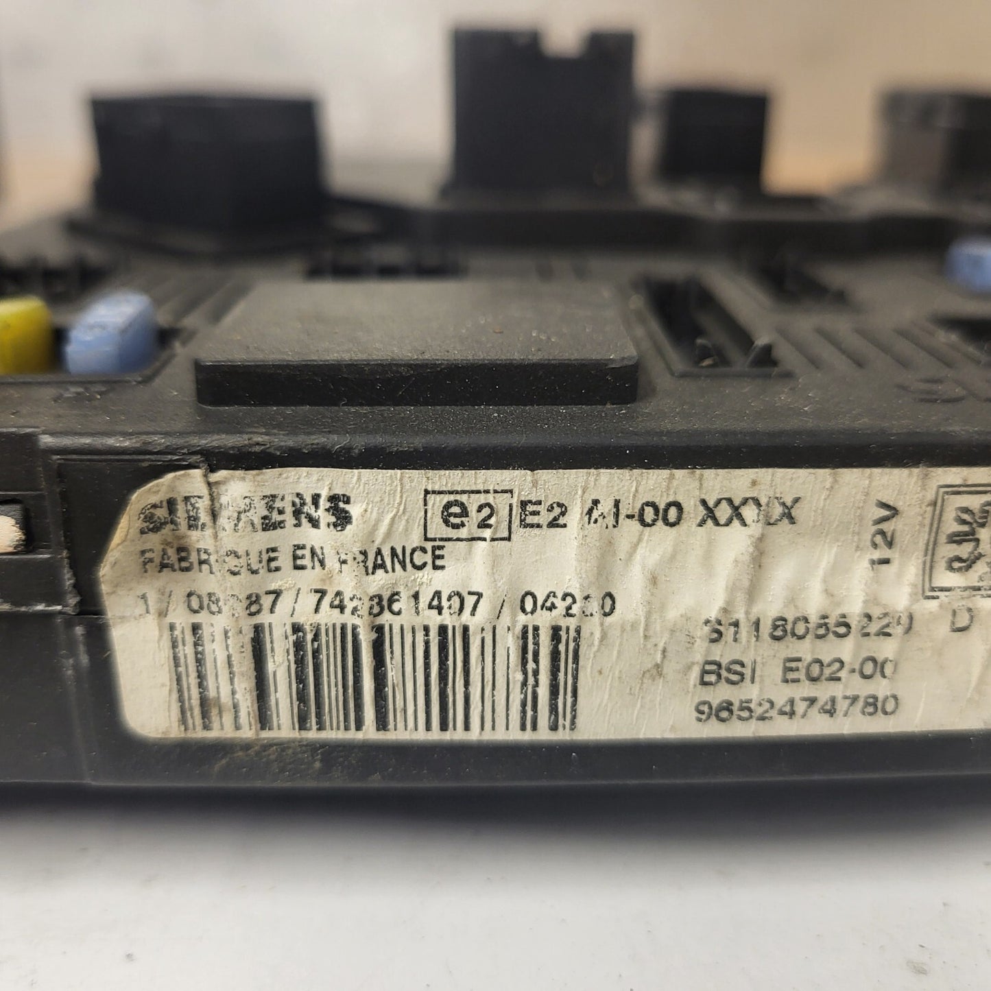 PEUGEOT 206 ECU / BSI E02-00 / 9652474780 / S118085220D / S118085220 / SIEMENS