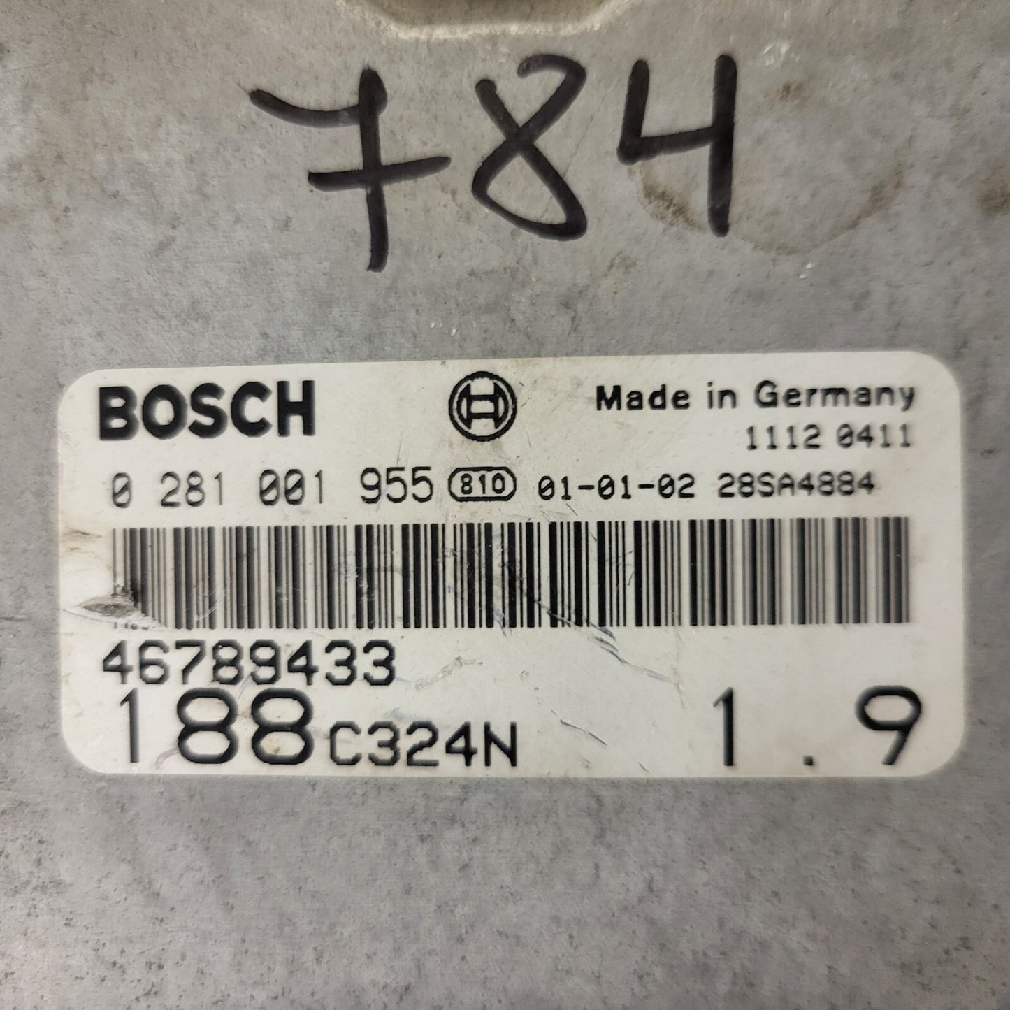Fiat 1.9 JTD ECU / 0281001955 / 46789433 / BOSCH