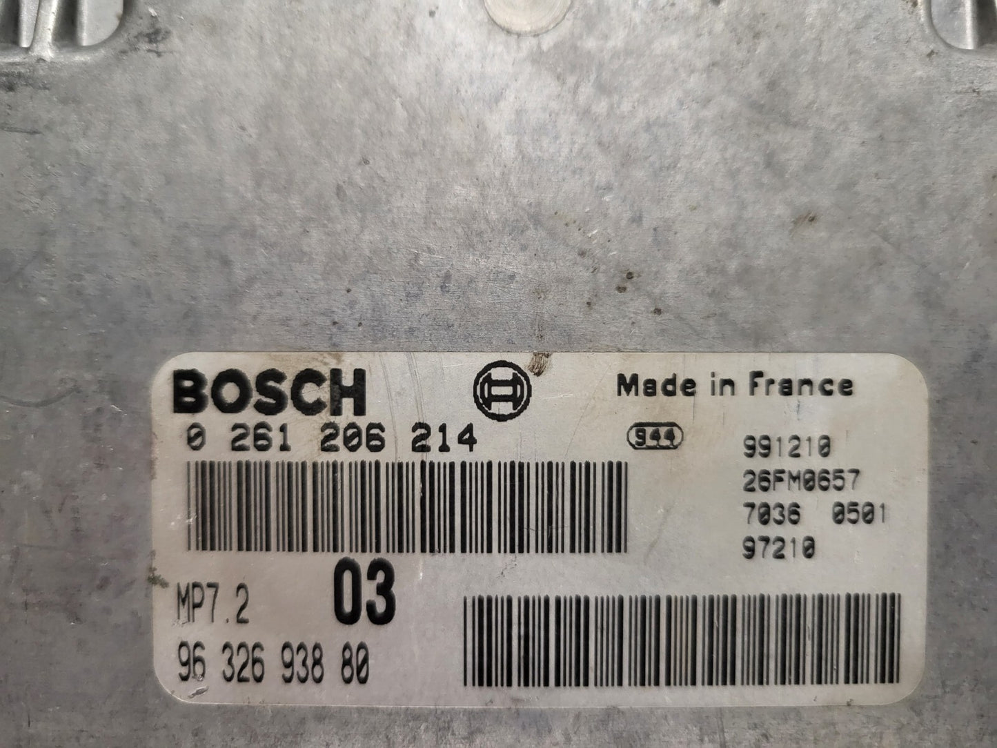 PEUGEOT 306 CITROEN XSARA ECU / 0261206214 / 9632693880 / MP7.2 / BOSCH