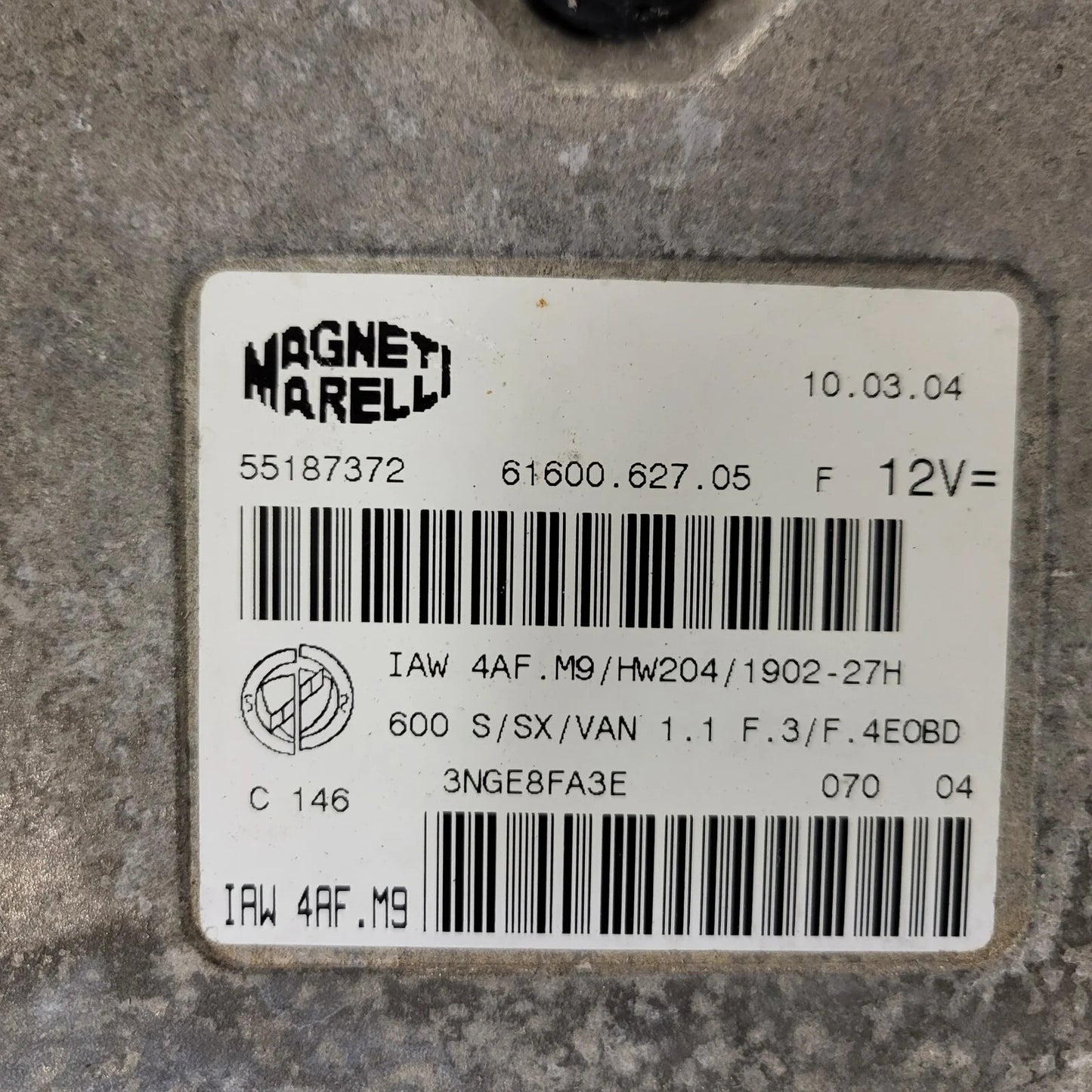 Fiat Seicento 600 ECU / 55187372 / IAW 4AF.M9 / 61600.627.05 / MAGNETI MARELLI
