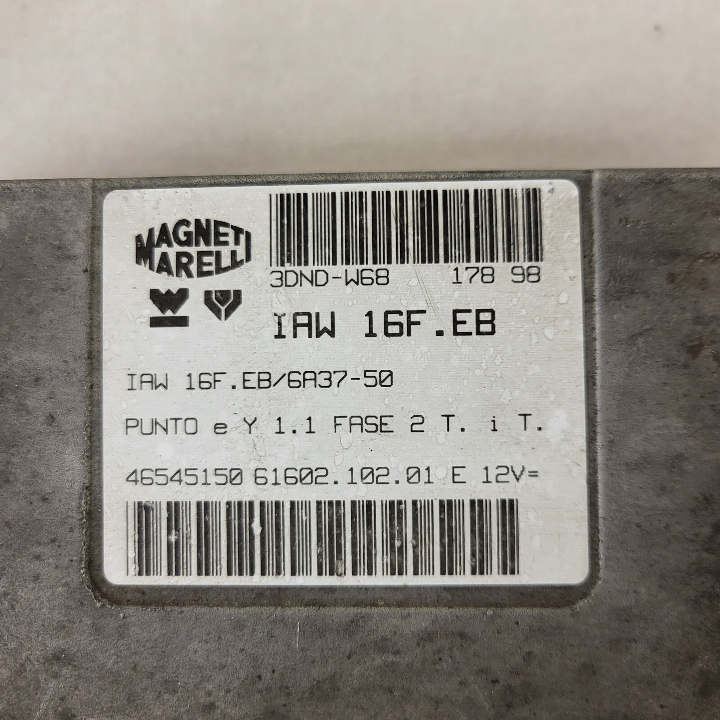 FIAT PUNTO LANCIA Y ECU / IAW 16F.EB / 46545150 / 61602.102.01 / MAGNETI MARELLI