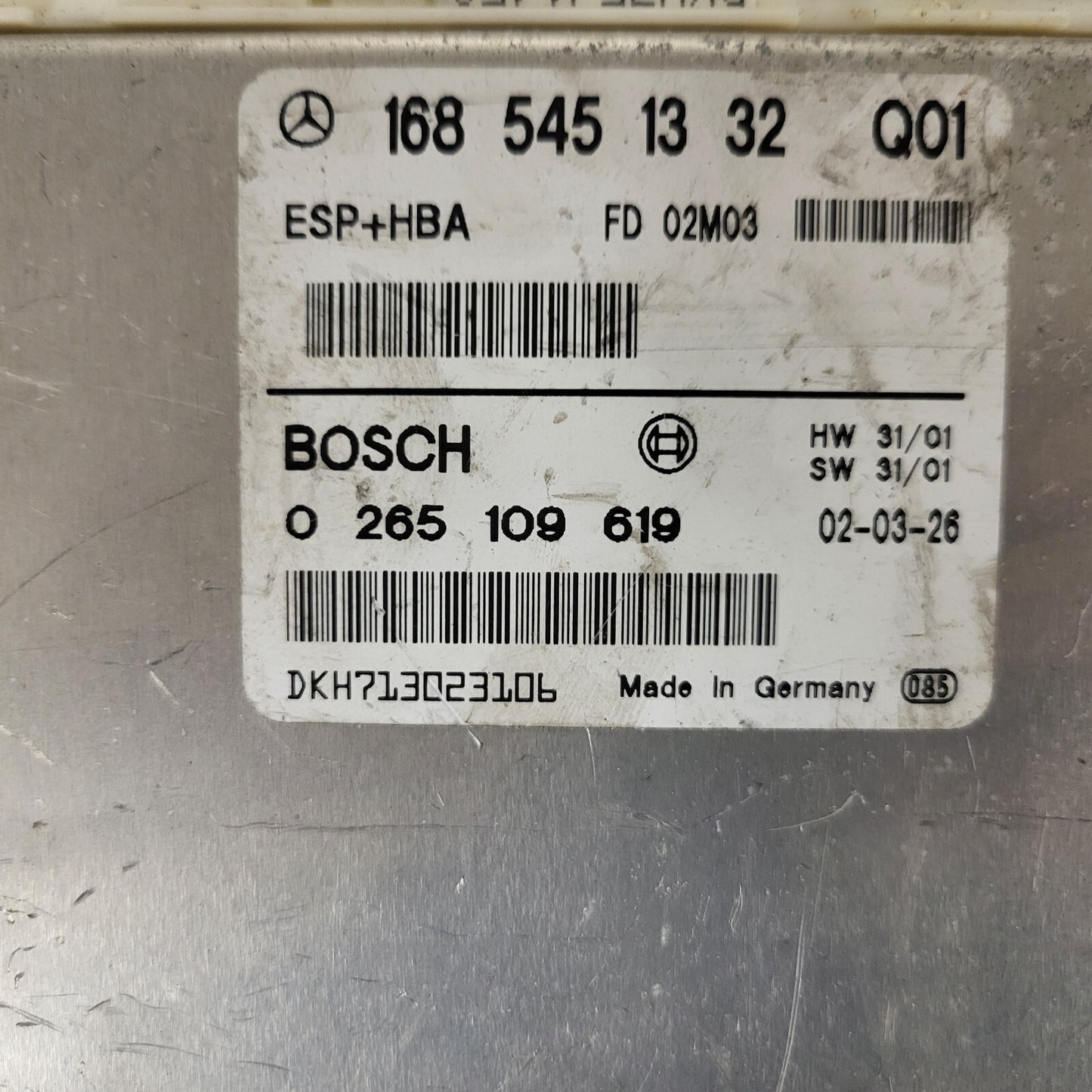MERCDES BENZ ECU / 1685451332 / 0265109619 / BOSCH / ESP HBA