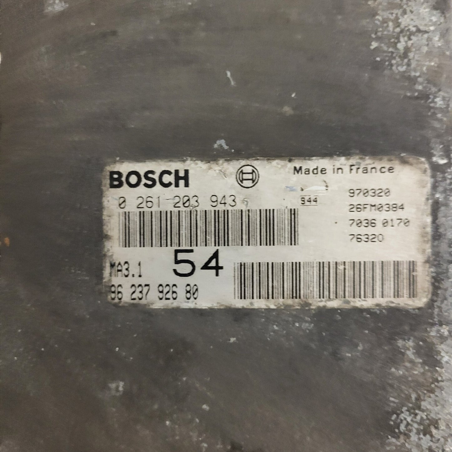 Peugeot 106 Citroen Saxo AX ECU / 0261203943 / 9623792680 / MA3.1 / BOSCH