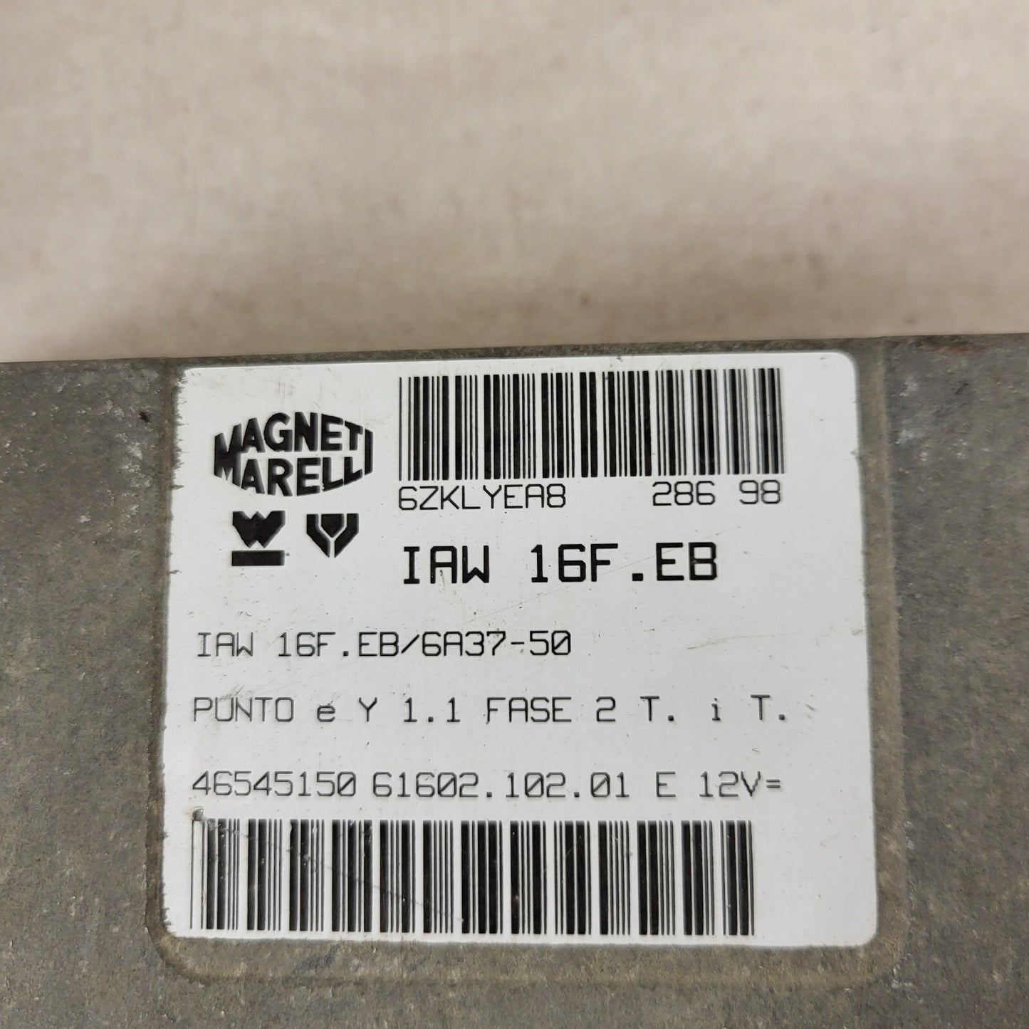 FIAT PUNTO LANCIA Y ECU / IAW 16F.EB / 46545150 / 61602.102.01 / MAGNETI MARELLI