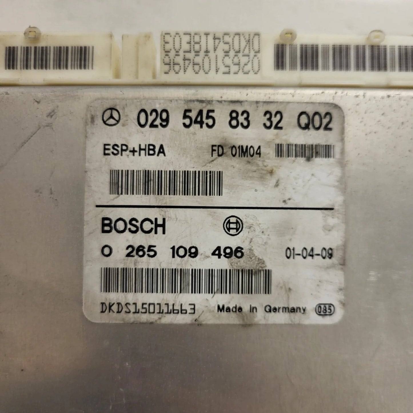 Mercedes a class ecu / 0295458332 / 0265109496 / bosch