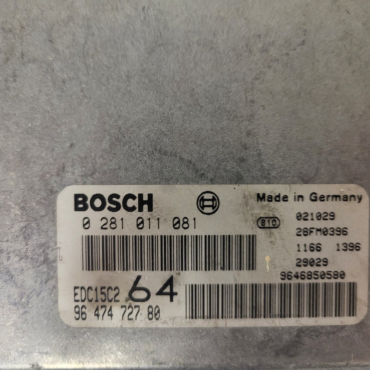 PEUGEOT 307 2.0 HDI ECU / 0281011081 / 9647472780 / EDC15C2 / BOSCH