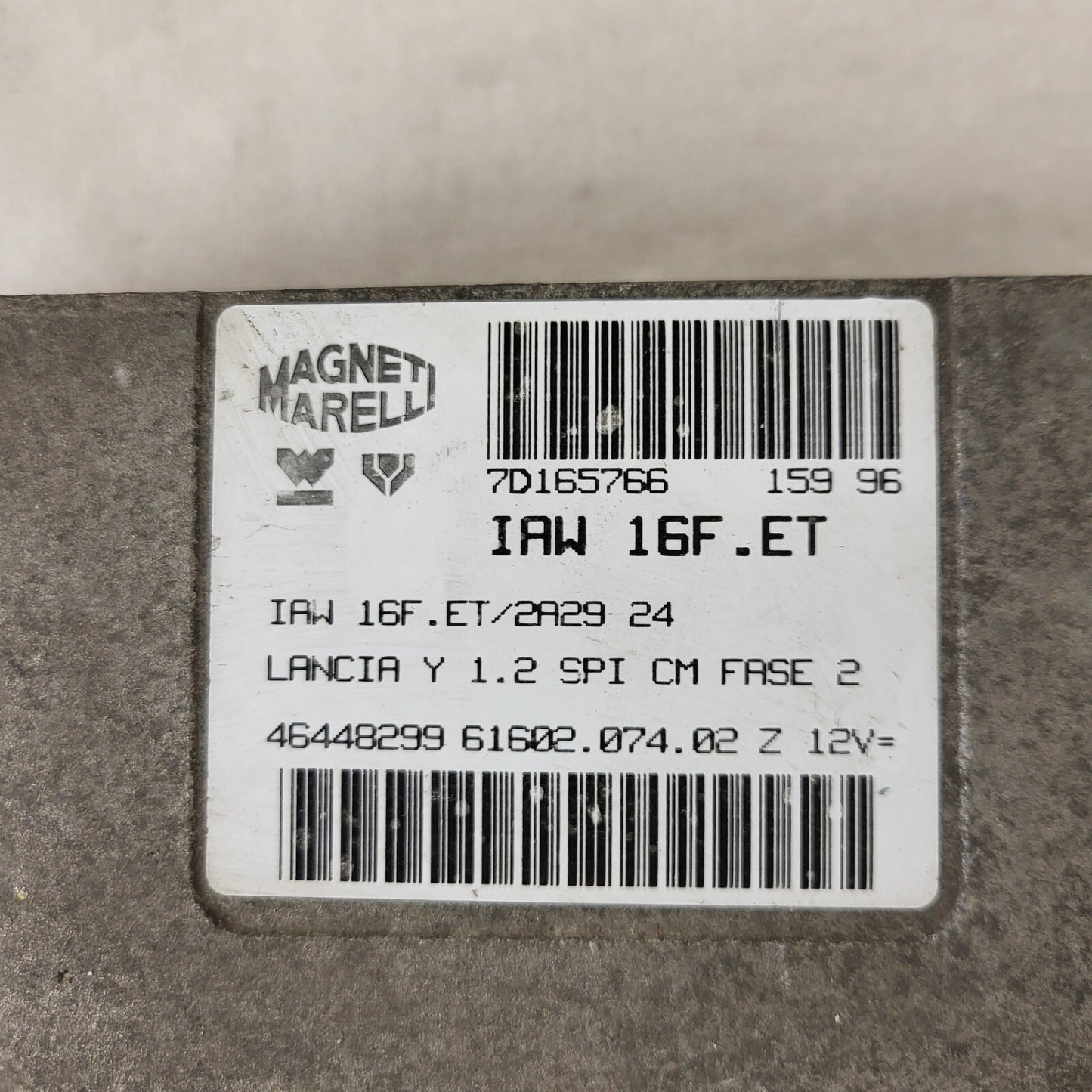 LANCIA Y 1.2 ECU / IAW 16F.ET / 46524188 / 61602.108.00 / MAGNETI MARELLI