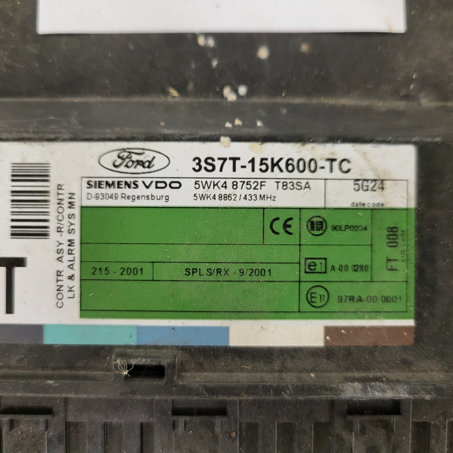 Ford ECU MODULE / 3S7T-15K600-SC / 5WK4 8751E T83SA / SIEMENS