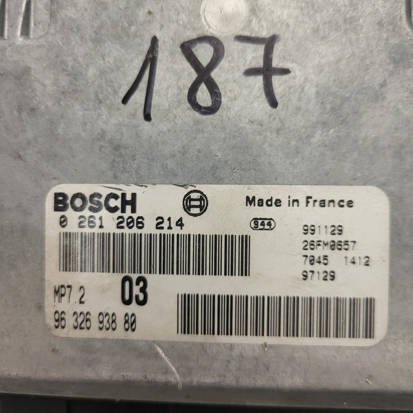 PEUGEOT 306 CITROEN XSARA ECU / 0261206214 / 9632693880 / MP7.2 / BOSCH