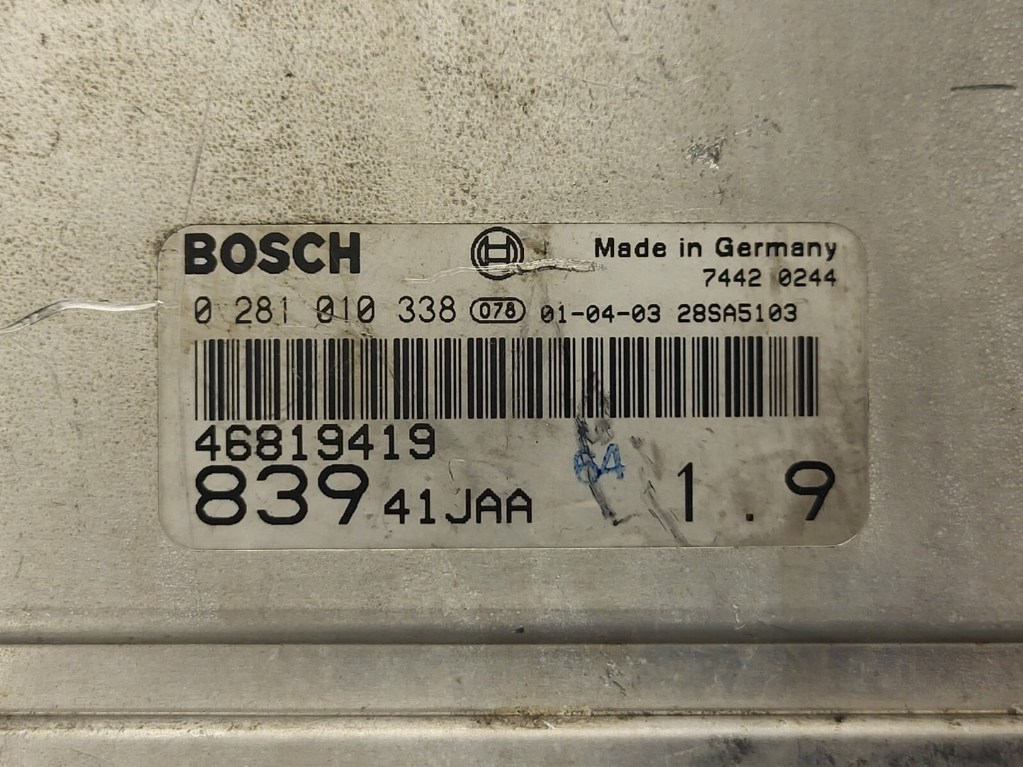 LANCIA LYBRA 1.9 JTD ECU / 0281010338 / 46819419 / BOSCH