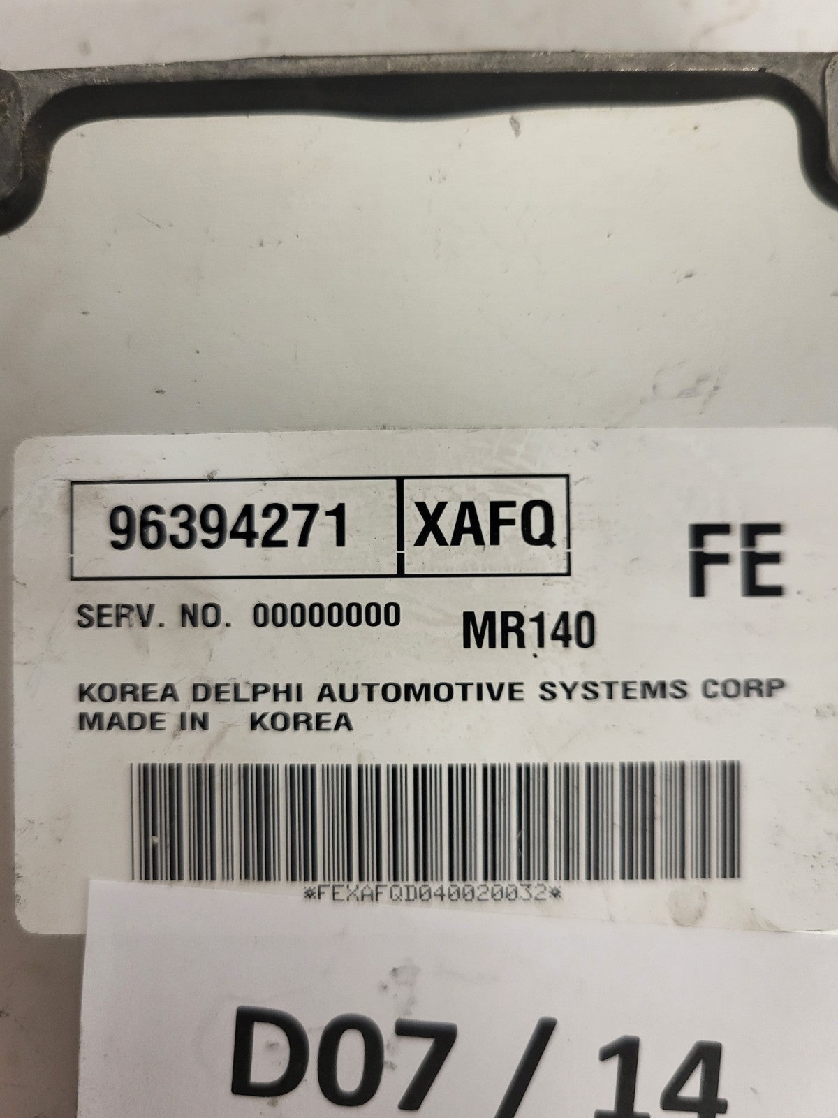 DAEWOO KALOS ECU / 96394271 / XAFQ / MR140 / FE / DELPHI
