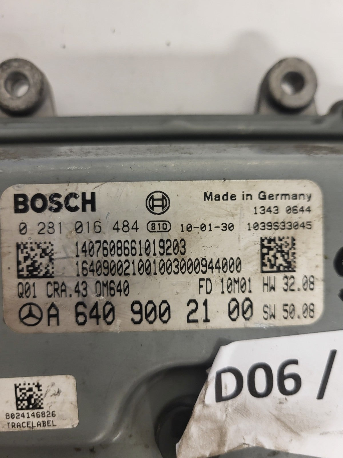 MERCEDES A W169 ECU / 0281016484 / A6409002100 / BOSCH