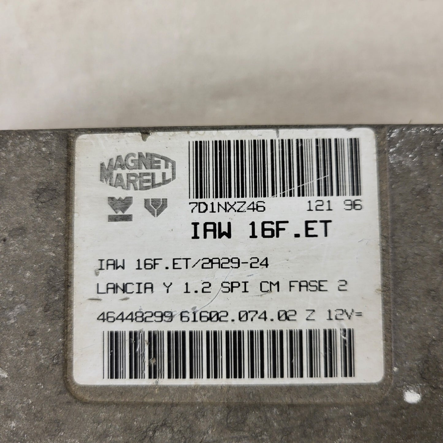 LANCIA Y 1.2 ECU / IAW 16F.ET / 46448299 / 61602.074.02 / MAGNETI MARELLI