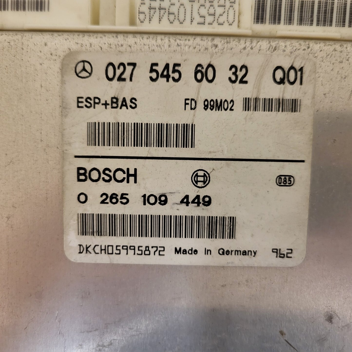 Mercedes a class ecu / 0265109449 / 0275456032 / BOSCH