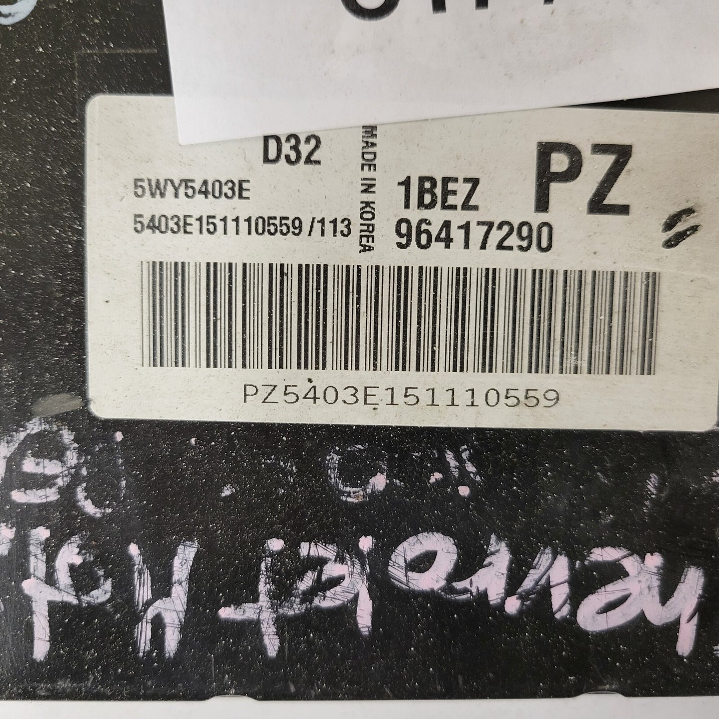 CHEVROLET DAEWOO MATIZ ECU / 96417290 / 1BEZ / PZ / 5WY5403E
