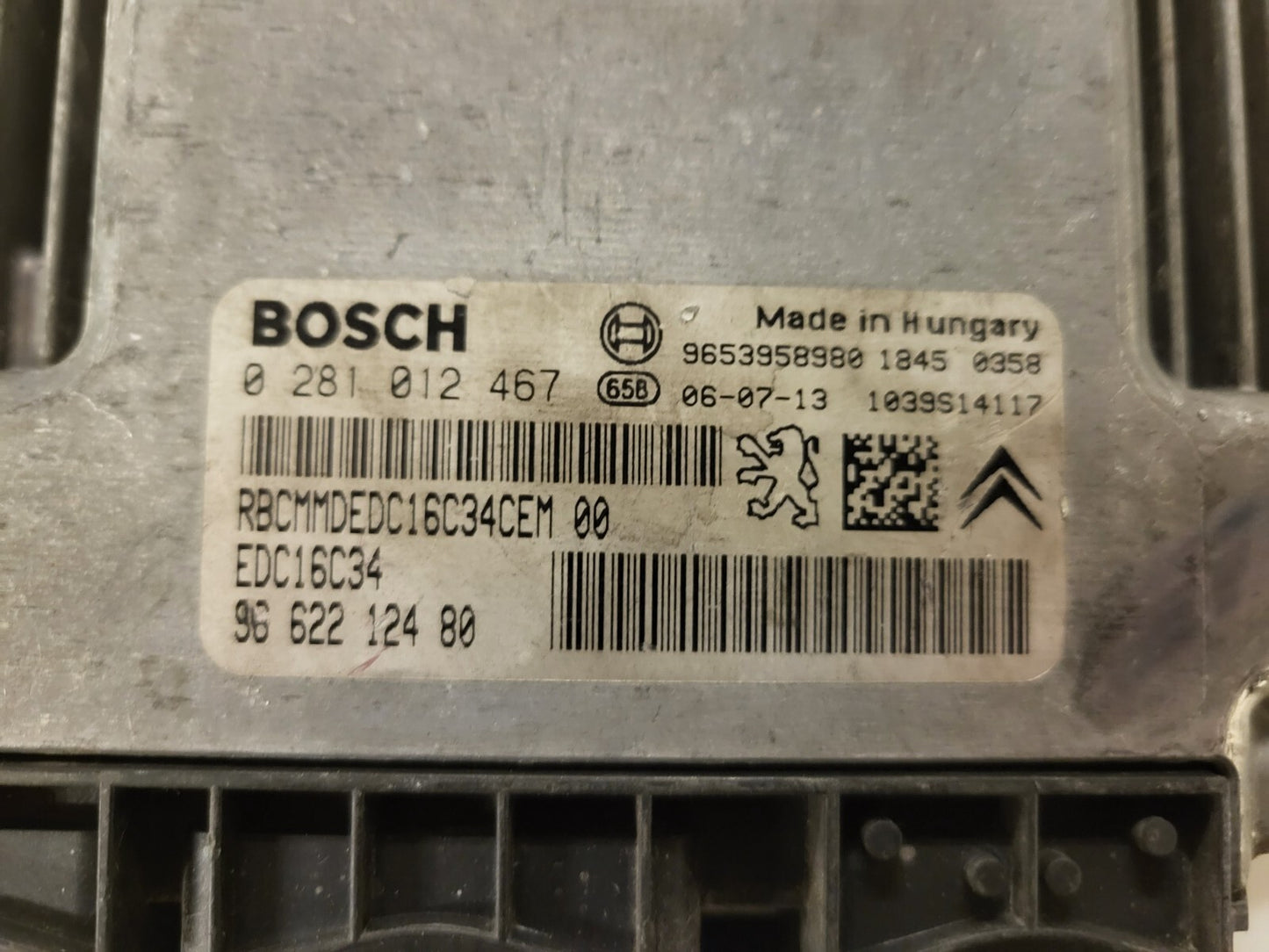 PEUGEOT CITROEN PSA / 0281012467 / 9662212480 / 9653958980 / EDC16C34 / BOSCH