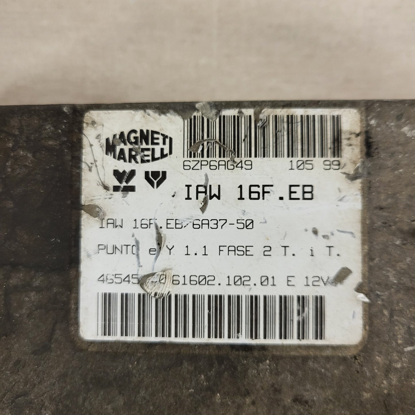 FIAT PUNTO LANCIA Y ECU / IAW 16F.EB / 46545150 / 61602.102.01 / MAGNETI MARELLI