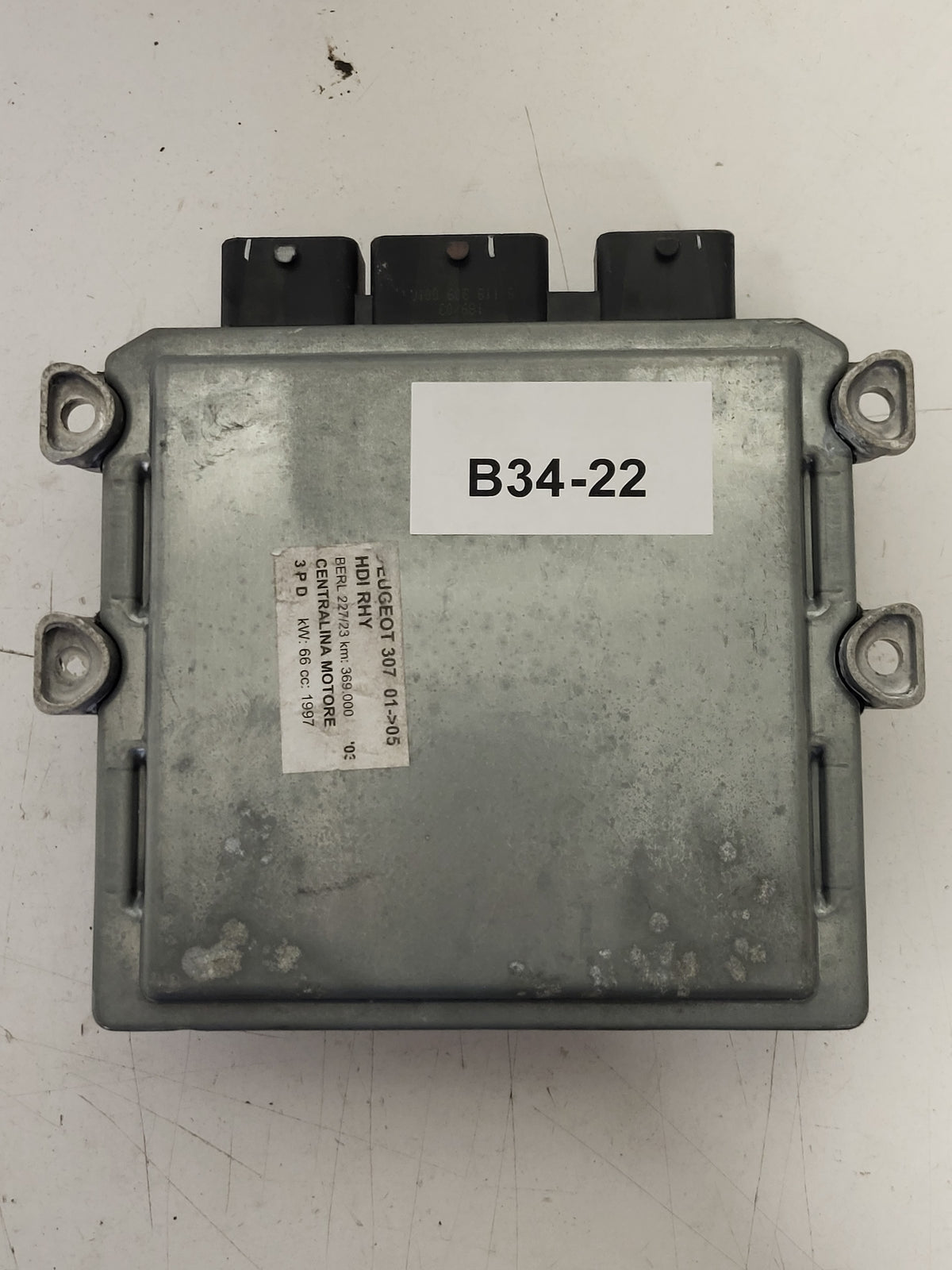PEUGEOT 307 ECU / 5WS40133C-T / SID801A / SW9653059580 / HW9647423380 / SIEMENS - B34-22 - 3